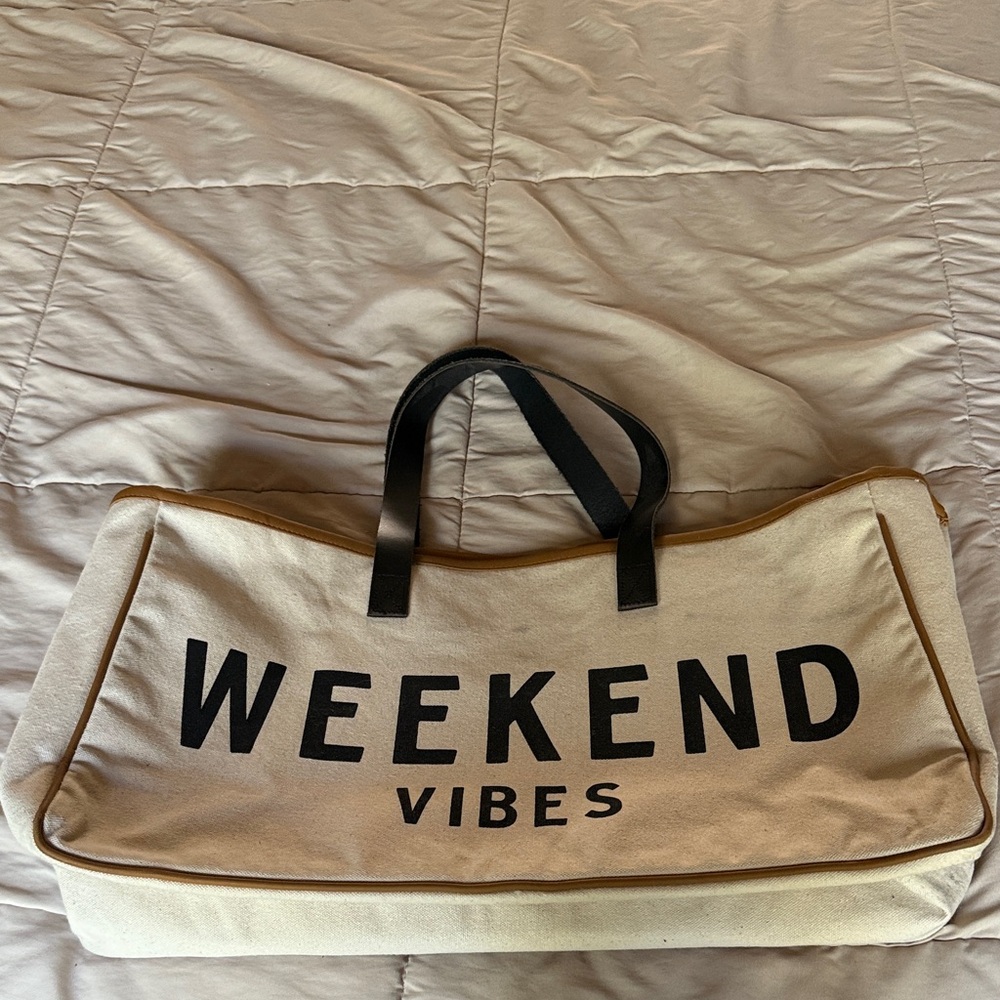Weekend Vibes Tan Tote Bag